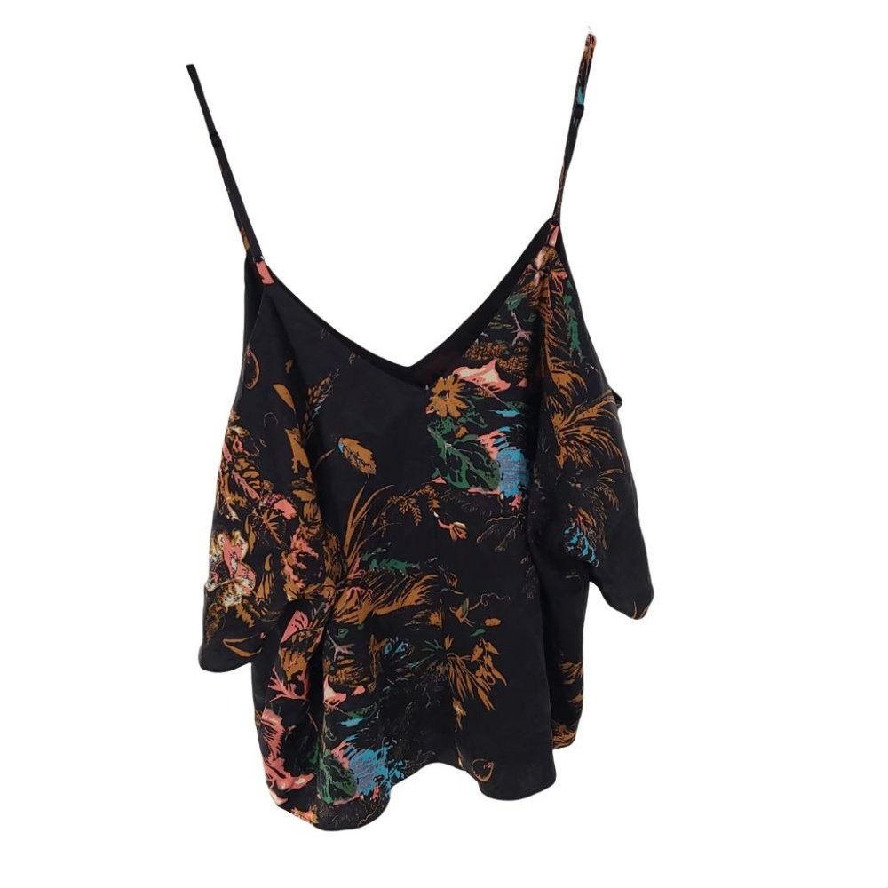 Wilfred Cold Shoulder Short Sleeve 100% Silk Crop Top. Size Small. - Picture 2 of 14